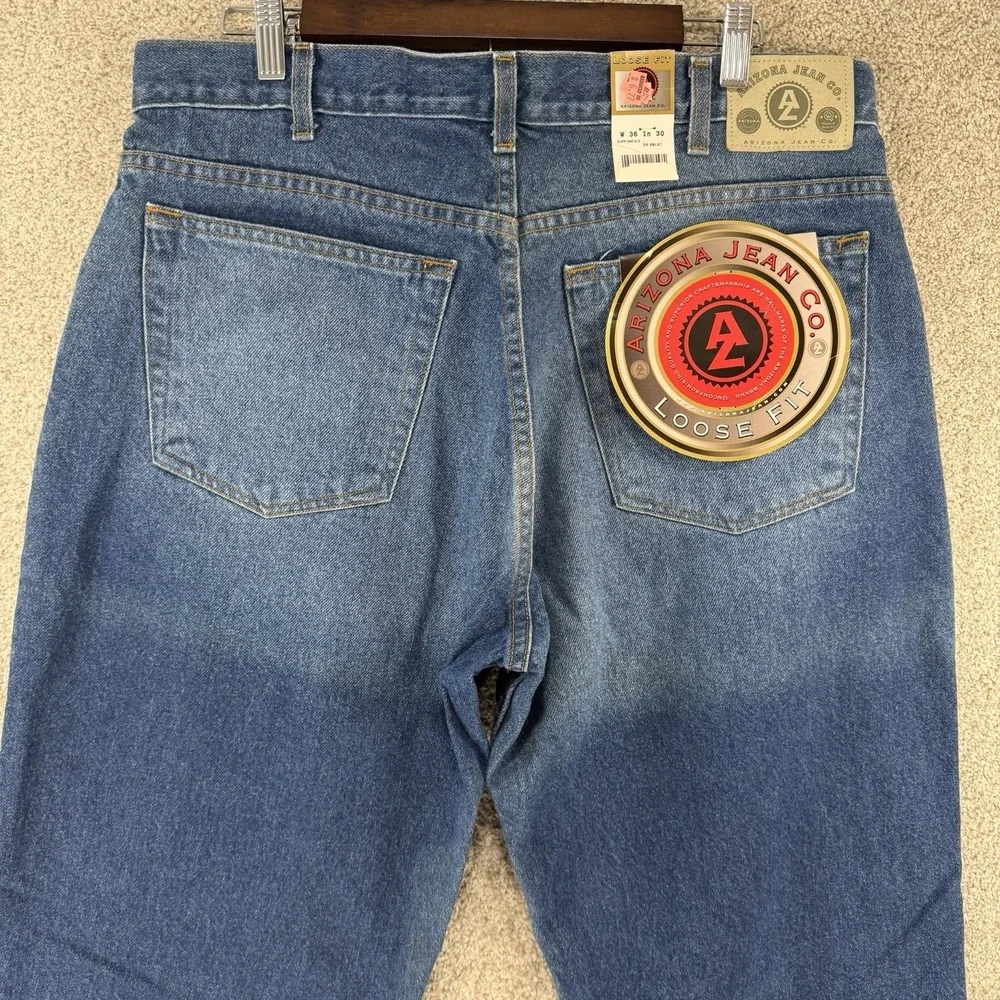 VTG Arizona Jeans 36/30 Y2K Loose Fit New Distressed Old Stock Skater Relaxed